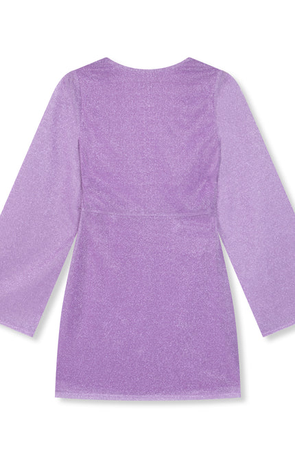 Refined Department Jurk taylor sleeves lilac 800 Stretchshop.nl