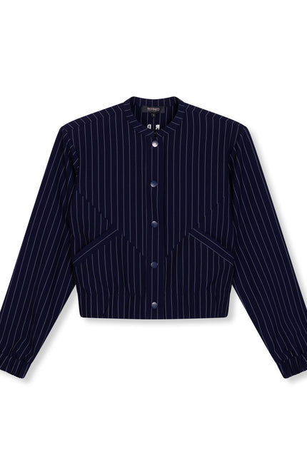 Refined Department Bomber Elysia Striped Navy Stretchshop.nl