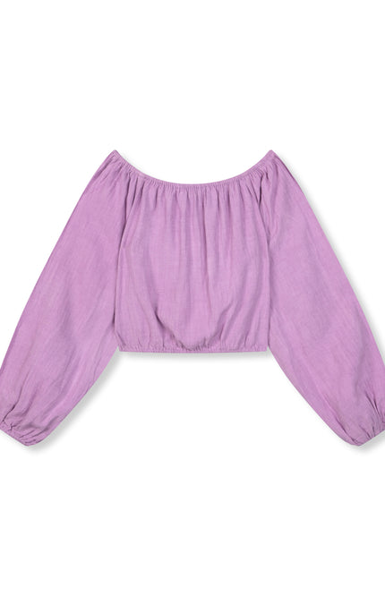 Refined Department Blouse milas offshoulder lilac 800 Stretchshop.nl