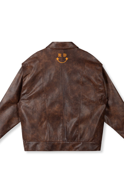 Refined Department Jacket britt fake leather brown Stretchshop.nl