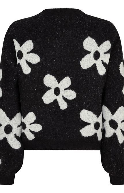 Ydence Sweater daisie black offwhite Stretchshop.nl