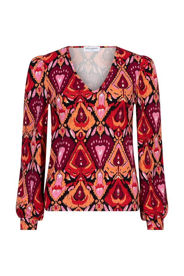 Lofty Manner Top araya heart ikat print Stretchshop.nl