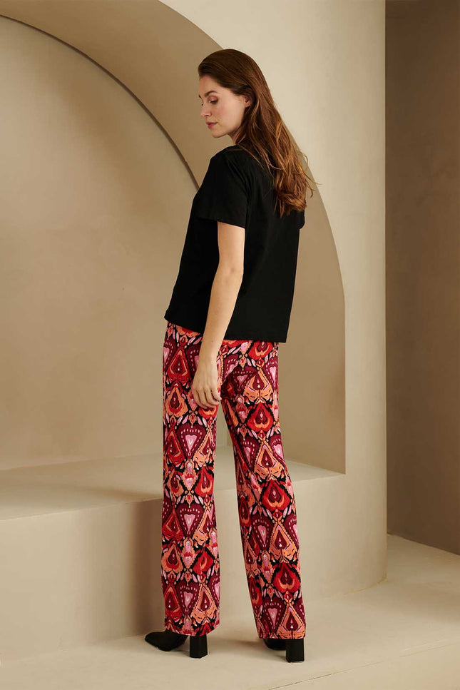 Lofty Manner Broek Bexley Heart ikat print Stretchshop.nl