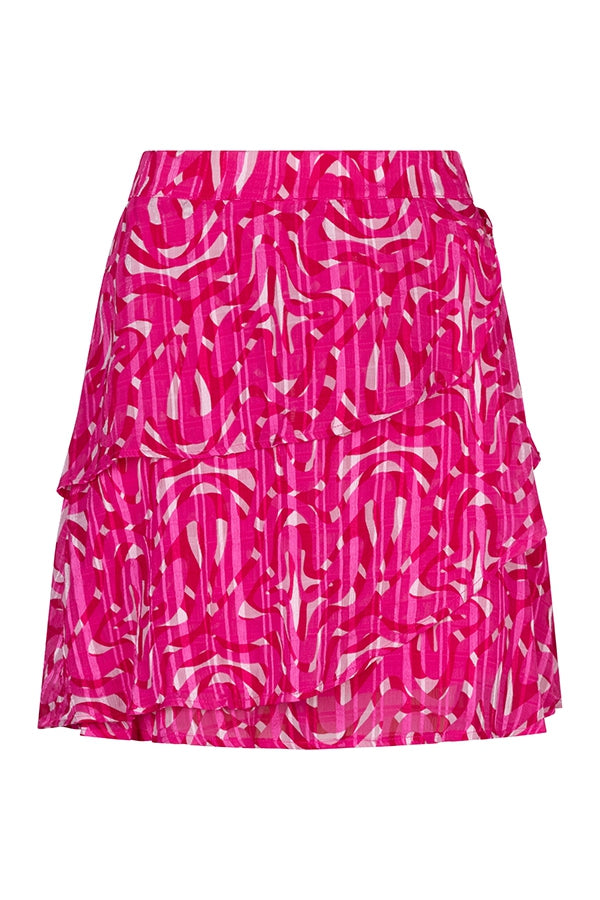 Lofty Manner Rok saige pink swirl print Stretchshop.nl