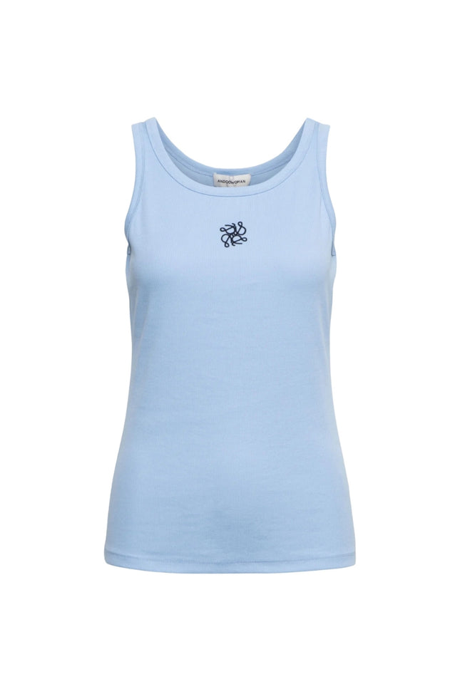 &Co woman Top Selena Embro Chambray Blue SG108 Stretchshop.nl