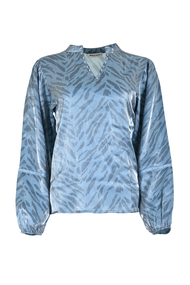 Maicazz Blouse Mex Tiger Blue Stretchshop.nl