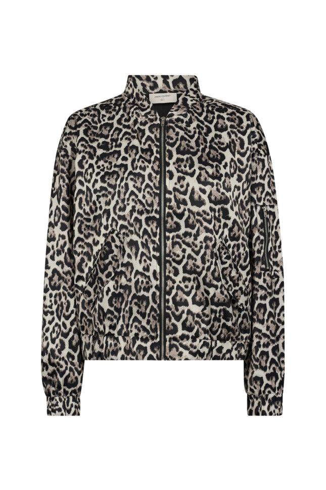 Jacket Fqflen Printed Bomber Rainy Day Silver Mink