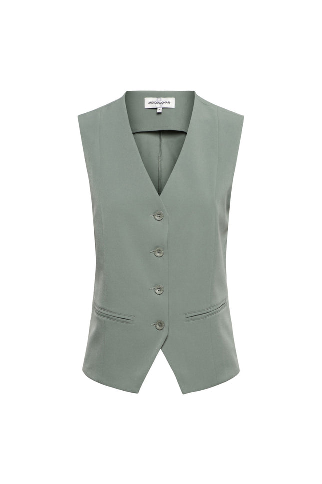 &Co woman Travel Gilet Priya Khaki GL100 Stretchshop.nl