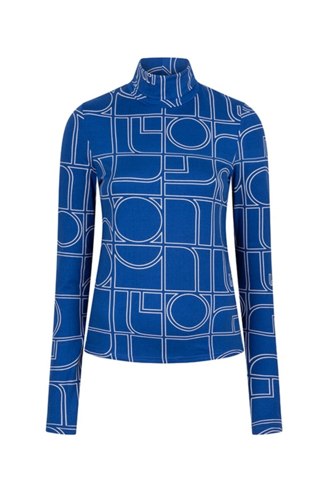 Top jayne blue monogram print