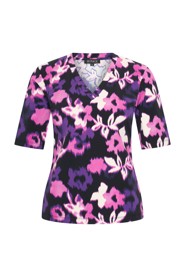 Travel top purple faded flowers 202271