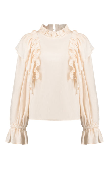 Studio Amaya Blouse milli beige Stretchshop.nl