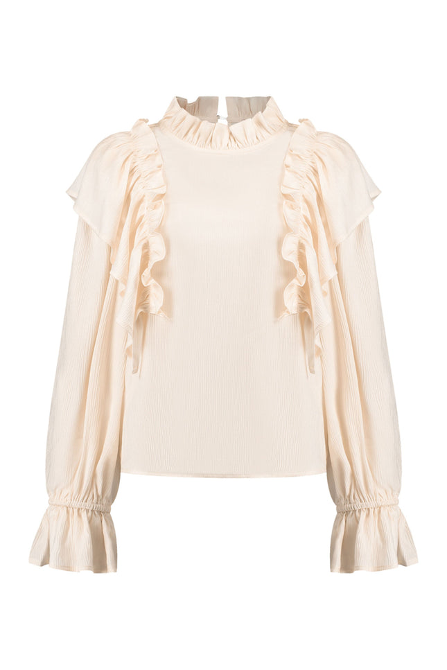 Studio Amaya Blouse milli beige Stretchshop.nl