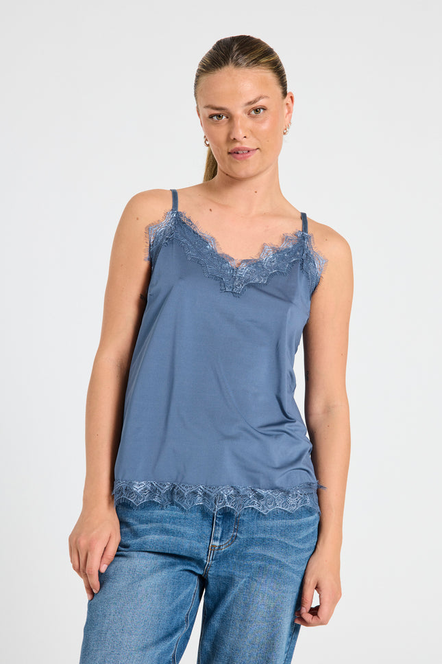 Freequent Top lace fqbicco vintage indigo Stretchshop.nl