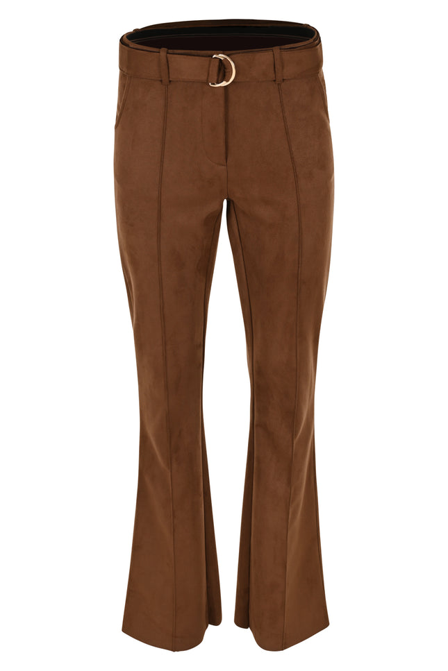 Zizo Broek pia suedine brown D12 Stretchshop.nl