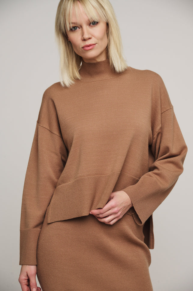 Rino & Pelle Trui britt turtleneck twig Stretchshop.nl