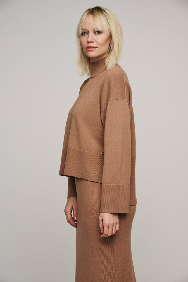 Rino & Pelle Trui britt turtleneck twig Stretchshop.nl