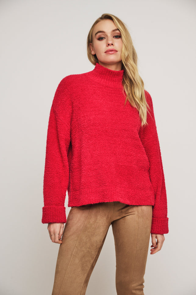 Rino & Pelle Trui karen mock neck redberry Stretchshop.nl