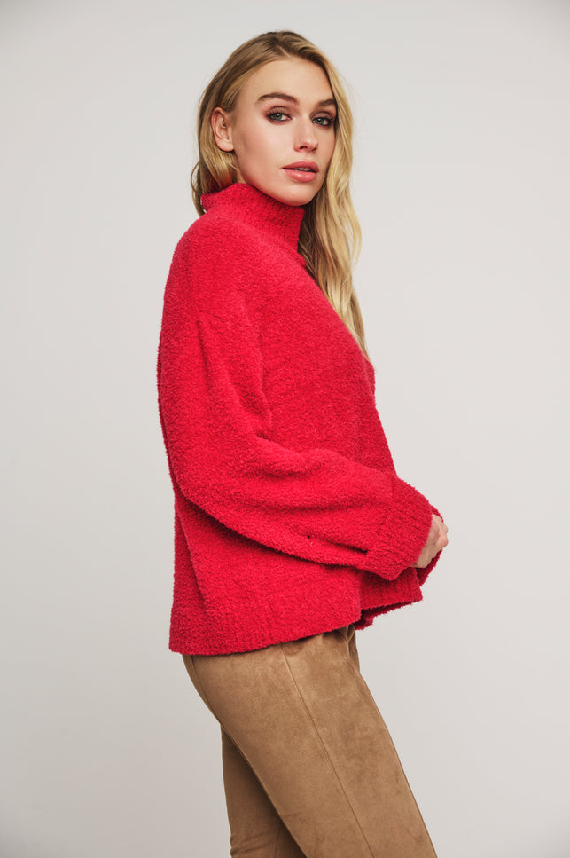 Rino & Pelle Trui karen mock neck redberry Stretchshop.nl