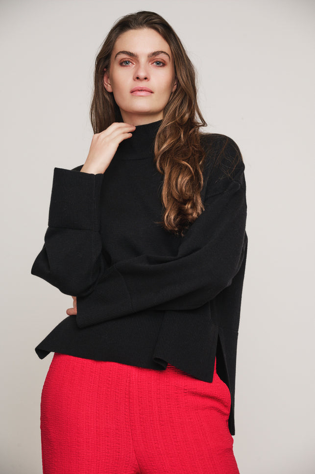 Rino & Pelle Trui britt turtleneck black Stretchshop.nl