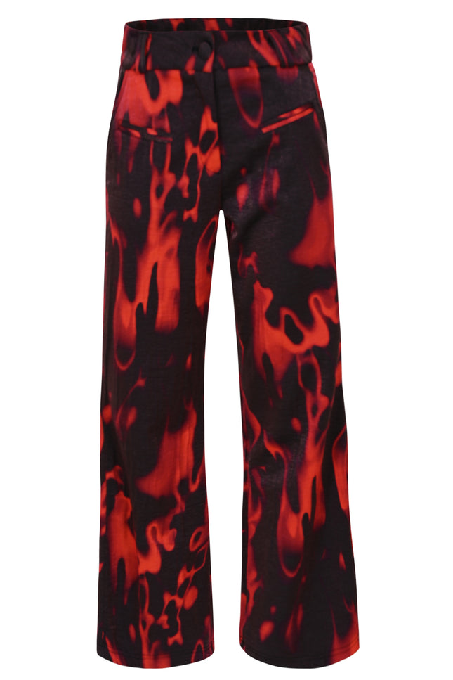 Zizo Broek rosie flames red D14 Stretchshop.nl