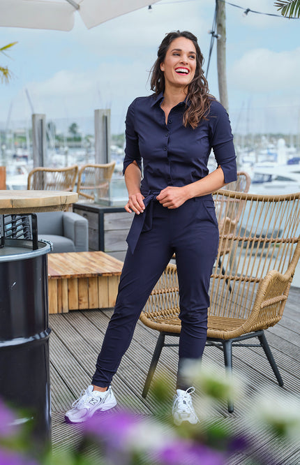 Mi Piace Travel jumpsuit navy 202033 Stretchshop.nl