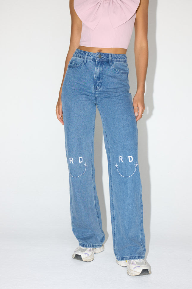 Refined Department Jeans smiley hannah blue denim Stretchshop.nl