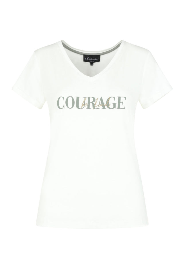 Elvira Casuals T-shirt courage offwhite 24-001 Stretchshop.nl