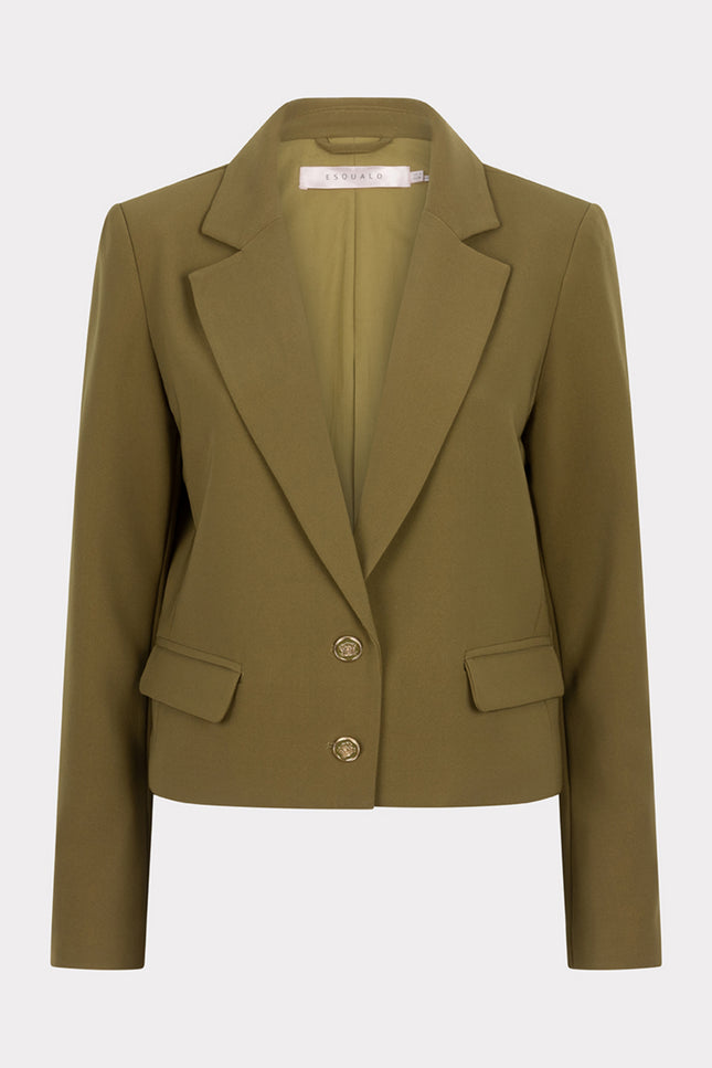 EsQualo Blazer short city moss green F24.10544 Stretchshop.nl