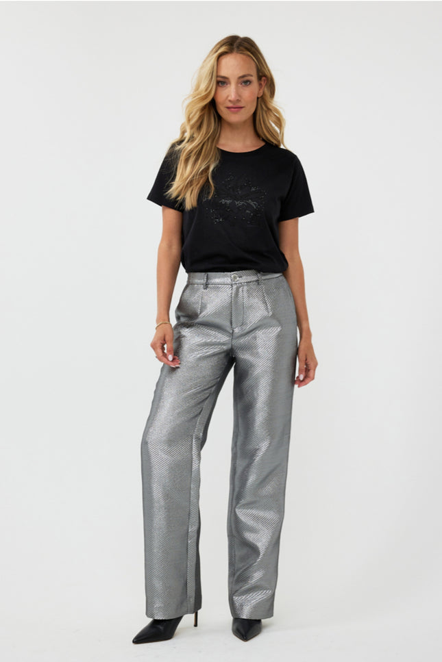 Broek metallic silver W24.17706