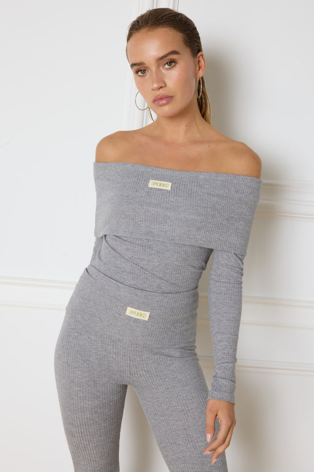 Top lucky offshoulder mid grey R2410814658