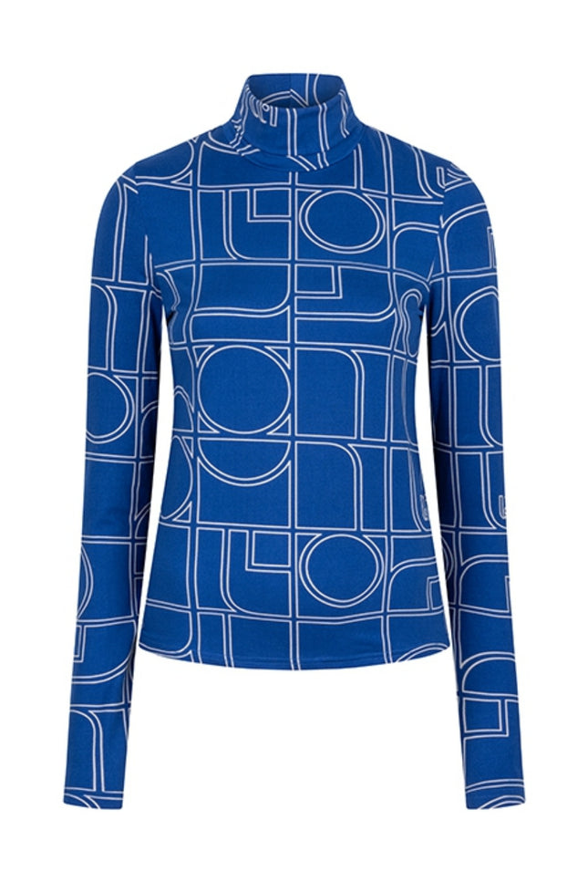 Top jayne blue monogram print