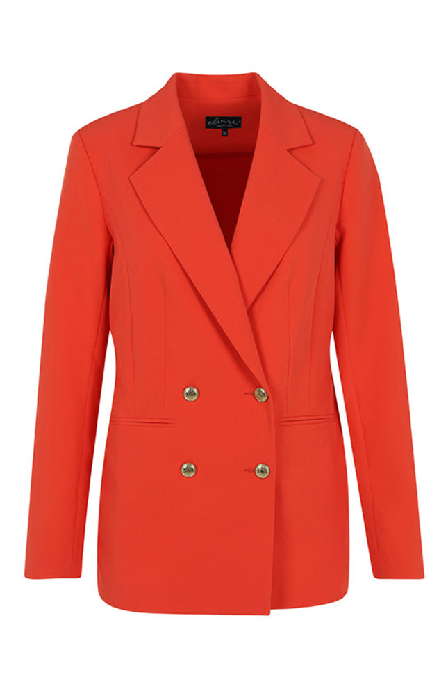 Elvira Casuals Blazer maya peachy red 24-019 Stretchshop.nl