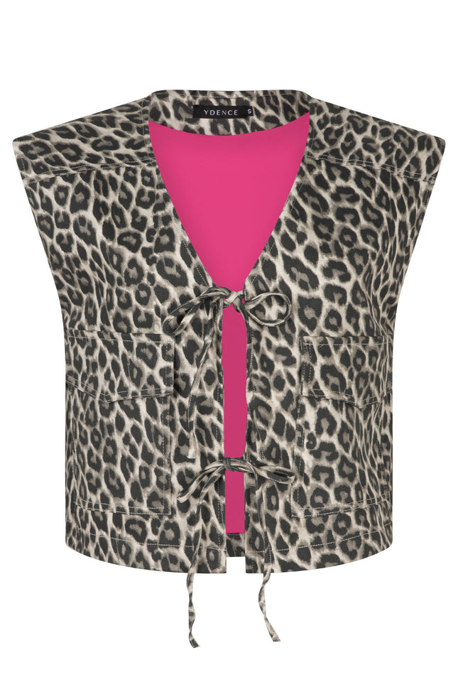 Ydence Gilet aiden leopard Stretchshop.nl