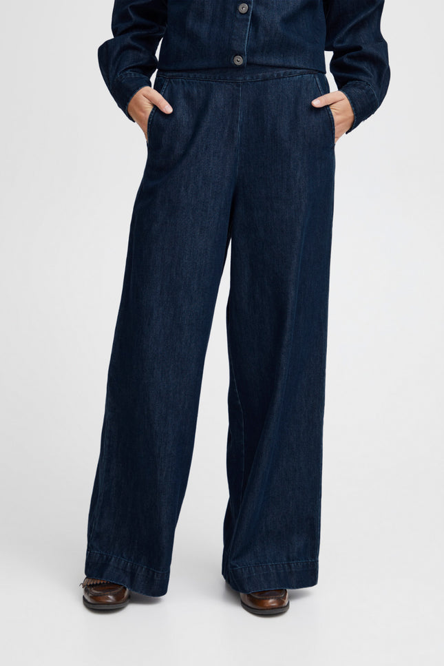 Broek IHAUBREY Washed dark blue