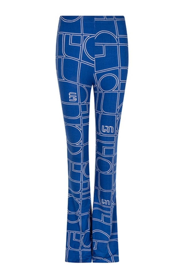 Broek dolly blue monogram print