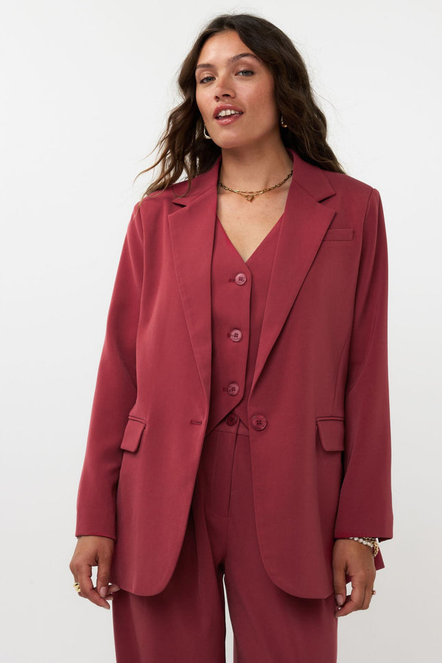 Ydence Blazer Maisie Wine Red Stretchshop.nl