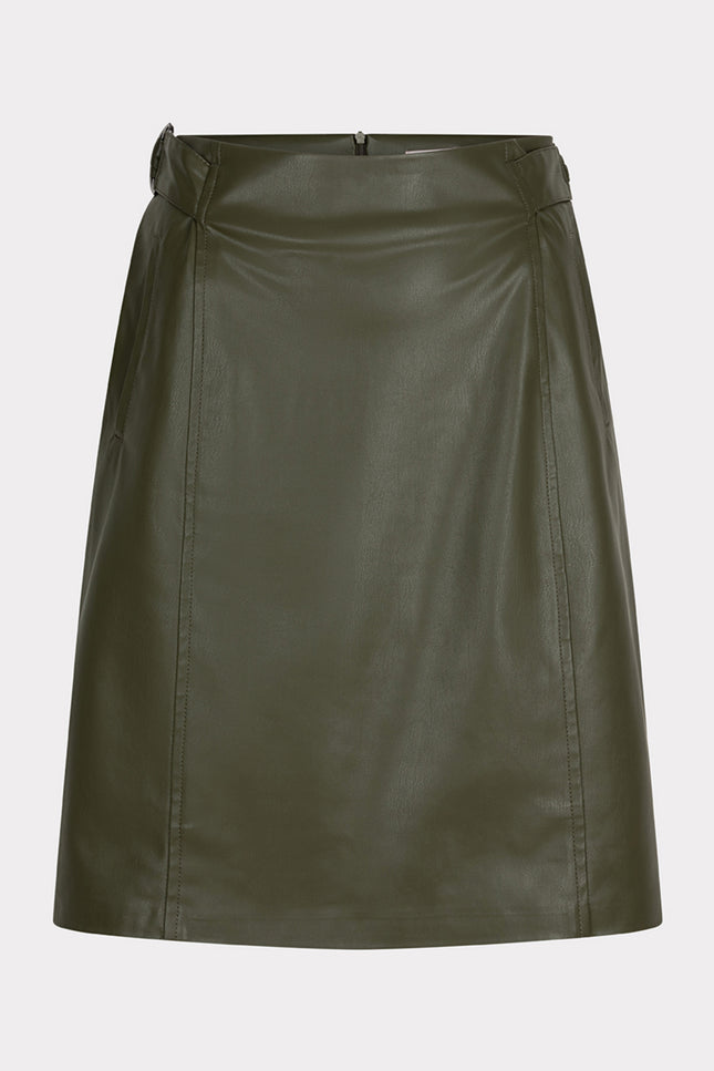 EsQualo Rok short vegan leather green F24.11510 Stretchshop.nl