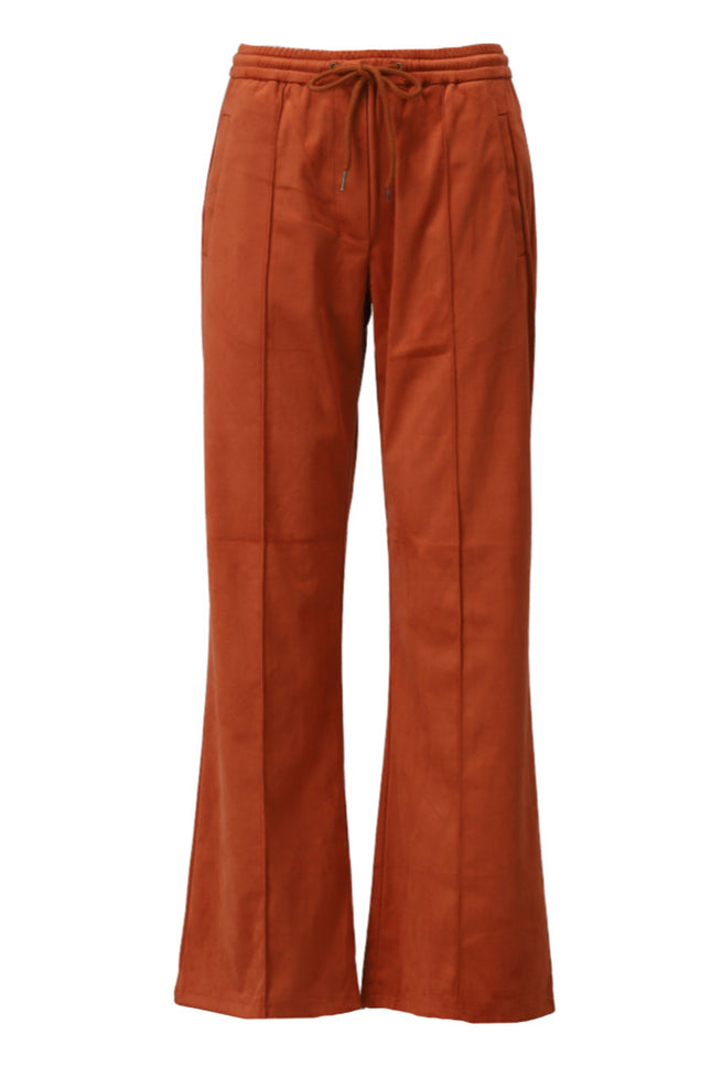 K-design Broek vegan daim Z721 burnt orange Stretchshop.nl