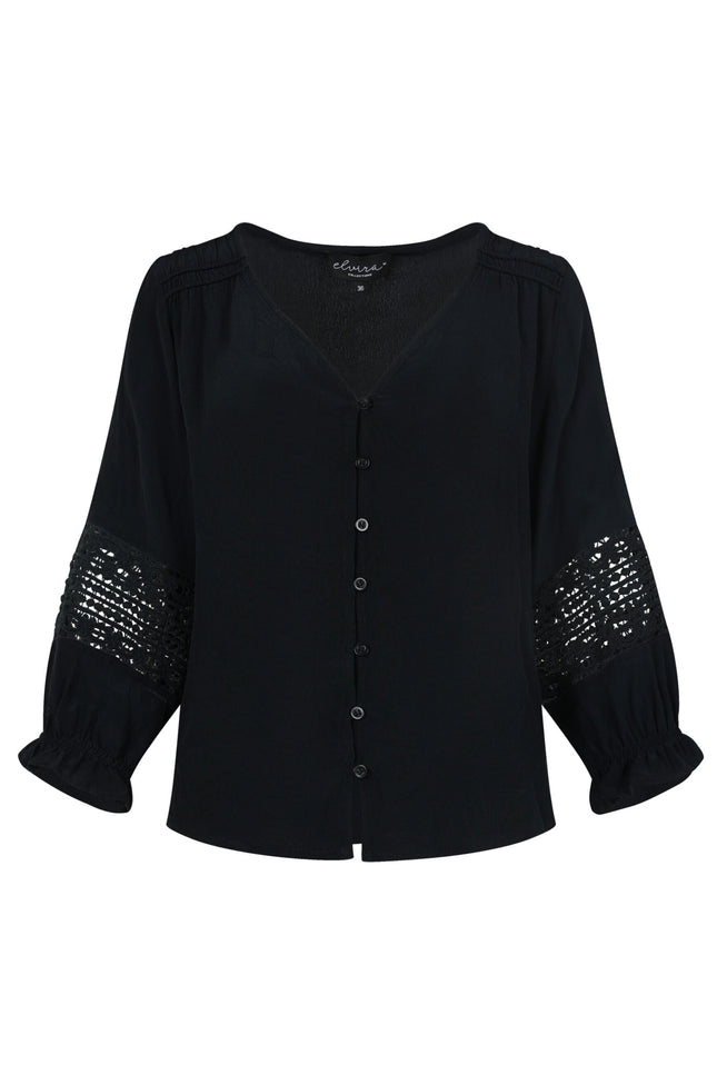 Elvira Casuals Blouse liz anthracite 24-062 Stretchshop.nl