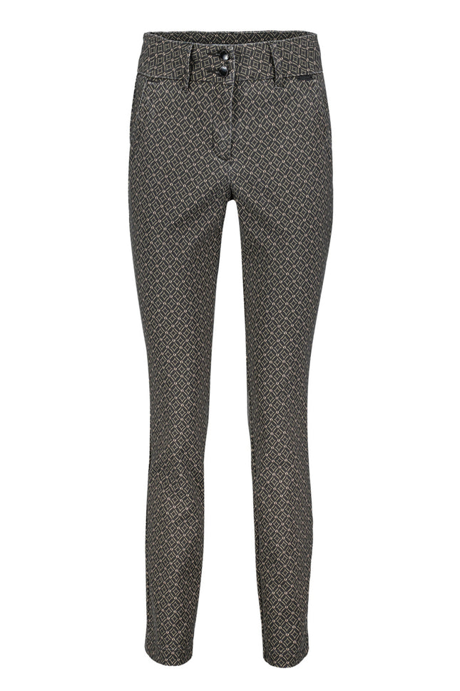 Red Button Broek diana fancy square black SRB4388 Stretchshop.nl