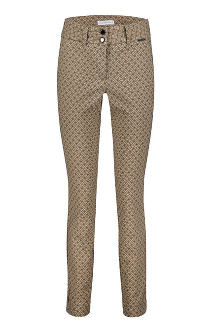 Red Button Broek diana fancy square light taupe SRB4388 Stretchshop.nl