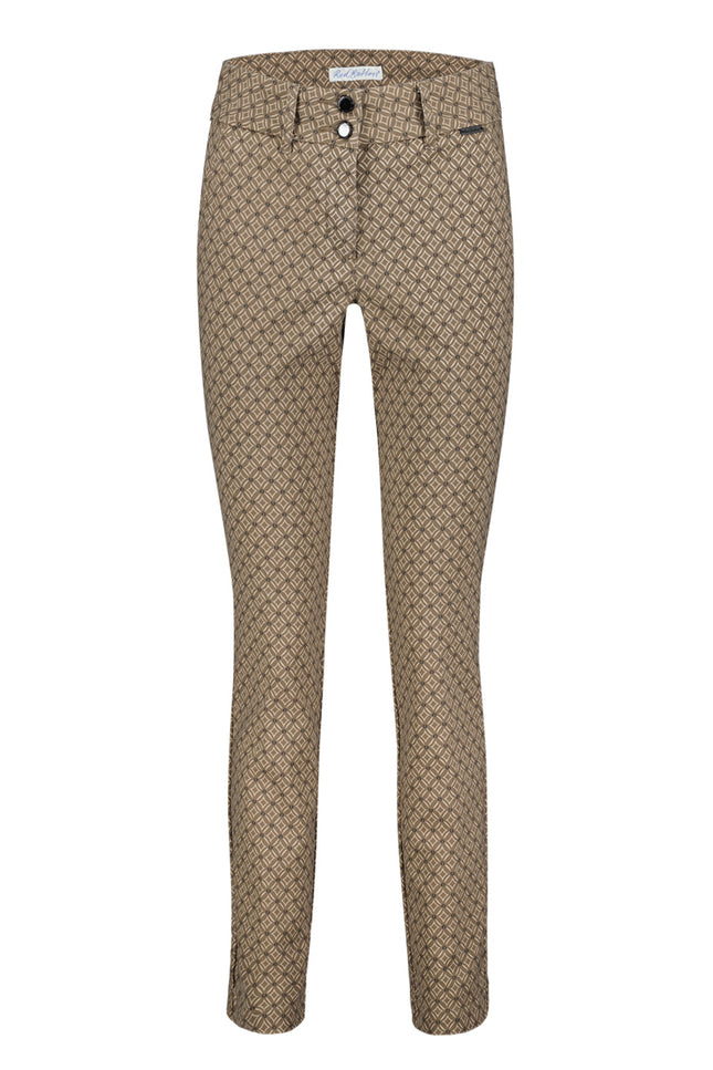 Red Button Broek diana fancy square light taupe SRB4388 Stretchshop.nl