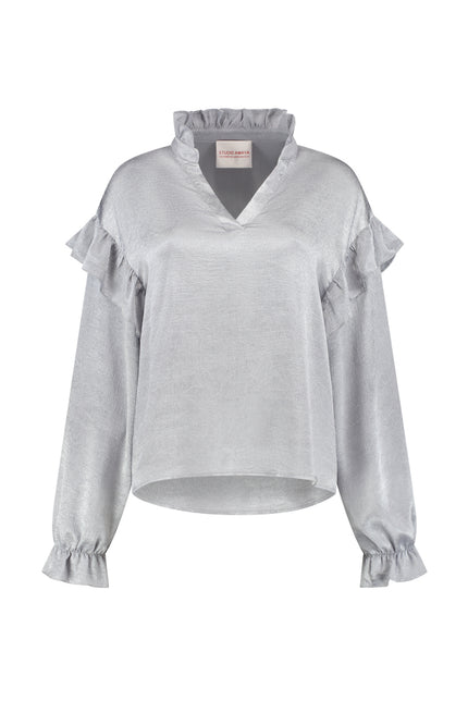 Studio Amaya Blouse Elena Grey Stretchshop.nl