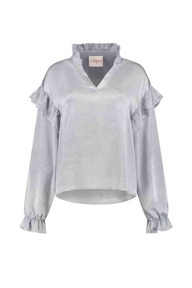 Studio Amaya Blouse Elena Grey Stretchshop.nl