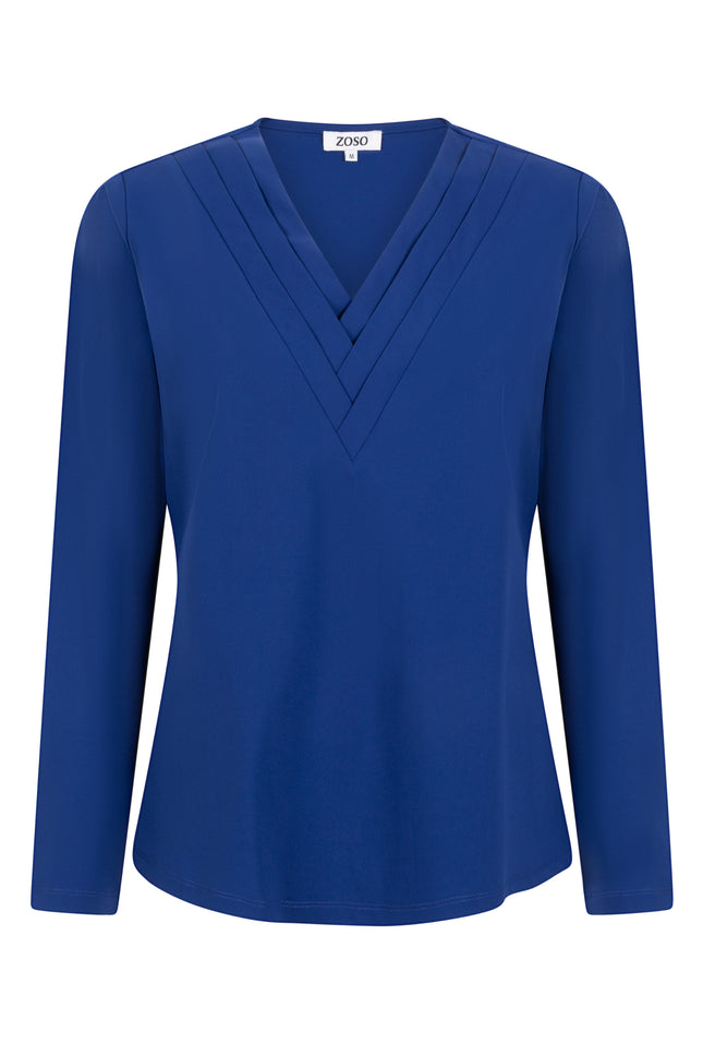 Zoso Travel blouse romee cobalt 245 Stretchshop.nl