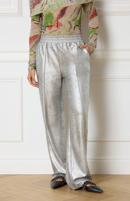 Refined Department Broek tyra straight metalic silver R2410121654 Stretchshop.nl