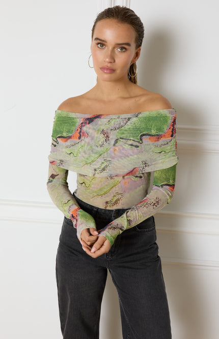 Refined Department Top dayana offshoulder multi colour R2410828657 Stretchshop.nl