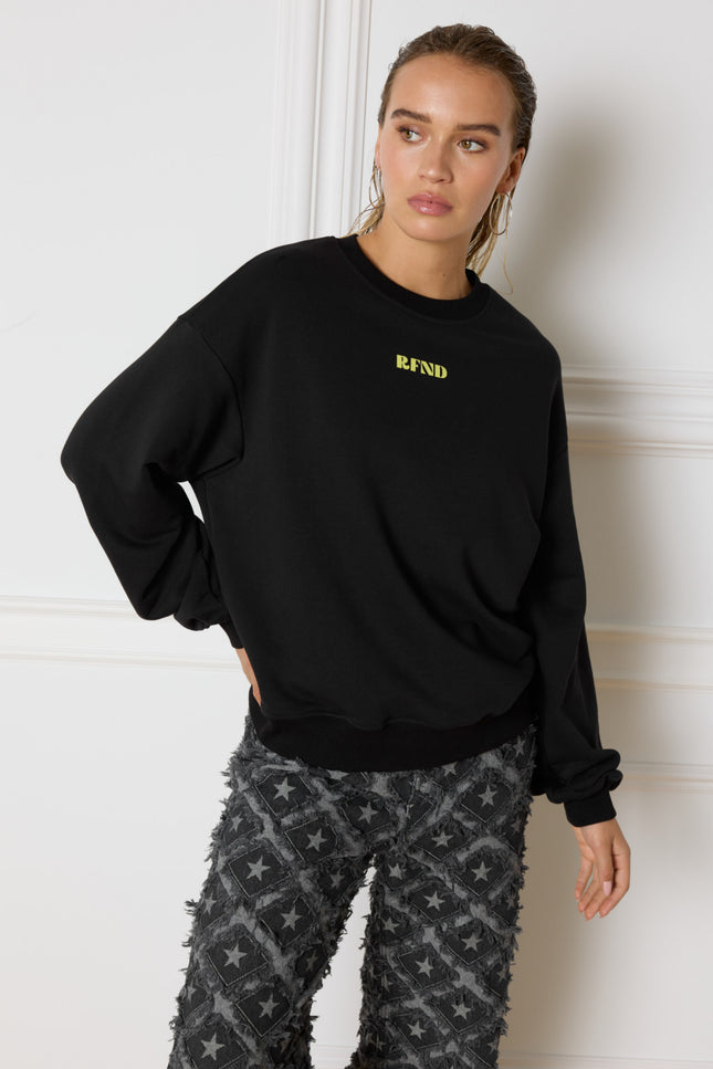 Refined Department Sweater jayne oversized black R2410620660 Stretchshop.nl