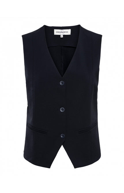 &Co woman Travel gilet priya navy GL100 Stretchshop.nl