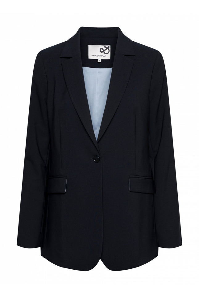 &Co woman Blazer claire comfort navy BZ139 Stretchshop.nl